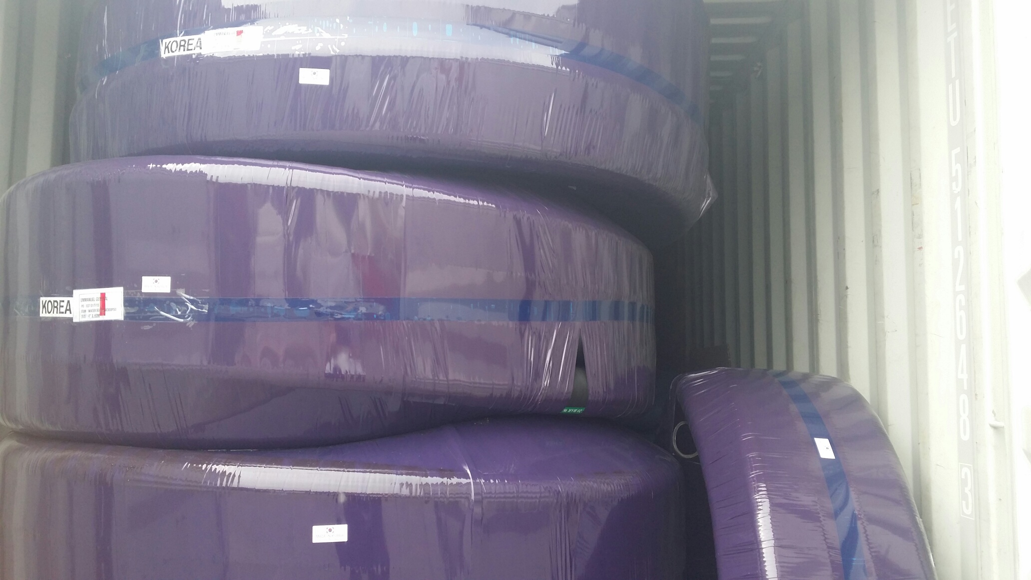 The rubber hose to Dubai for export